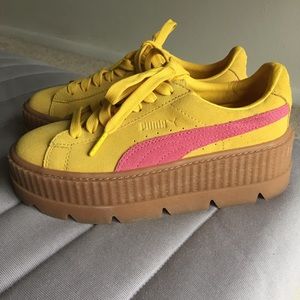 puma suede platform yellow